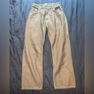 MM6 margiela- beige dyed jeans - big hole in the side - size 36 (fits 26/27)